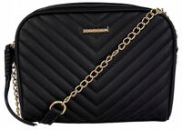 TOREBKA Damska CZARNA LISTONOSZKA MONNARI PIKOWANA MAT LOGO