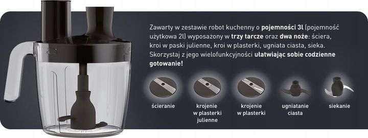 Blender ręczny TEFAL INFINITY FORCE PRO HB95L 5w1 zdjęcie 2