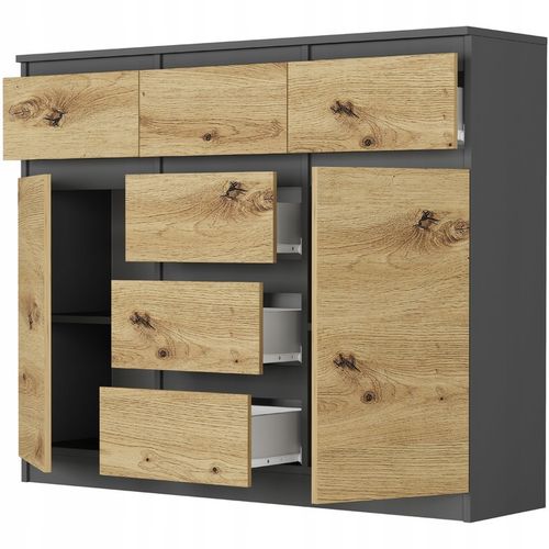 KOMODA 98CM SZAFKA 6 SZUFLAD ANTRACYT MIX ARTISAN S62D na Arena.pl