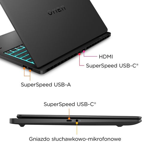 HP OMEN Transcend 14 3K OLED 120Hz Intel Core Ultra 9 285H 16-rdzeni 32GB LPDDR5x 1TB SSD NVMe NVIDIA GeForce RTX 5070 8GB W11 na Arena.pl