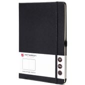 czarny notes w formacie a5 zadrukowany w kropki, wyposażony