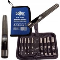 Przebijaki do skóry gumy wycinak dziurkacz zestaw 3-12 mm 9 el. SilverTools