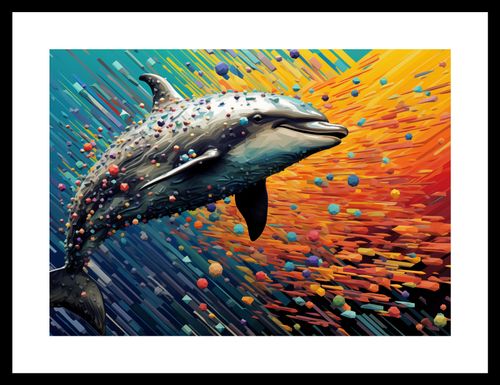 Plakat 35x25cm Delfin w Palecie Barw na Arena.pl