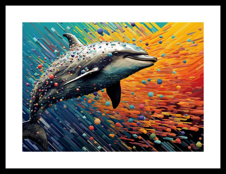 Plakat 35x25cm Delfin w Palecie Barw zdjęcie 3