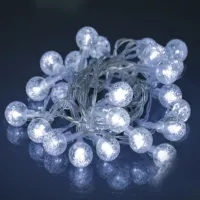 Zewnętrzne lampki choinkowe 100 LED zimne kryształowe kulki 10m+3m do ogrodu