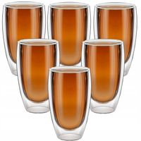 6x SZKLANKI TERMICZNE DO KAWY LATTE DRINKÓW 450ml