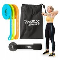 Zestaw 3 gumy do ćwiczeń fitness power band mocna guma oporowa Trex