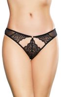 koronkowe stringi softline collection czarne m/l