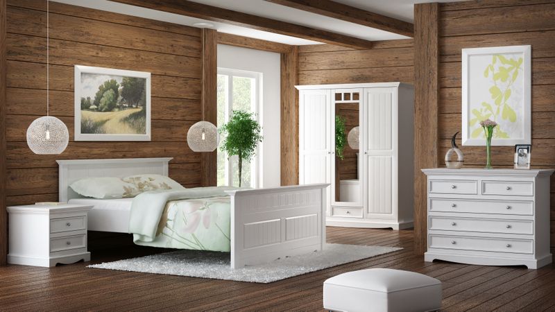 SZAFA BELLUNO 2d BIAŁA DREWNO SOSNOWE PL011B zdjęcie 4