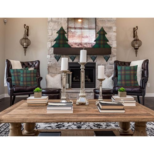 Świąteczna Poduszka Choinka Zielona w kratę Zabawka Prezent dla dziecka na Arena.pl