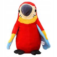 PAPUGA CZERWONA GADAJĄCA MÓWI POWTARZA MASKOTKA POWTARZAJĄCA