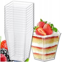 PUCHARKI NA DESERY POJEMNIKI NA ŻYWNOŚĆ DESEROWE 120ml 50szt ZESTAW