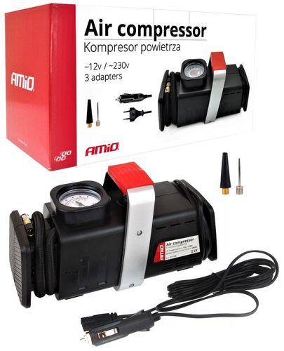 KOMPRESOR SAMOCHODOWY SPRĘŻARKA POMPKA 12V + 220V na Arena.pl