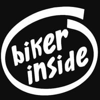 BIKER INSIDE White Motocykl Motor jednoślad Harley Honda Wlepka Ozdoba Styl