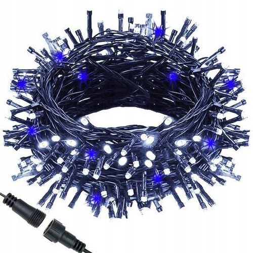 LAMPKI CHOINKOWE FLASH 100 LED GRUBE ZEWNĘTRZNE BIAŁE ZIMNE BŁYSK NIEBIESKI na Arena.pl