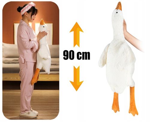 MASKOTKA PODUSZKA PLUSZAK GĘŚ PLUSZOWA XXL 90cm na Arena.pl
