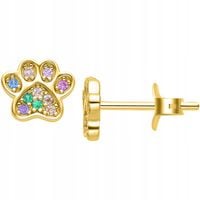 Srebrne kolczyki sztyfty wkrętki łapki srebro pozłacane 925 dla dziewczynki