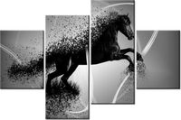 140CM 70 OBRAZ CZARNO BIAŁY KOŃ GMENTARYZACJA JAKUB BANAŚ ŚCIENNY