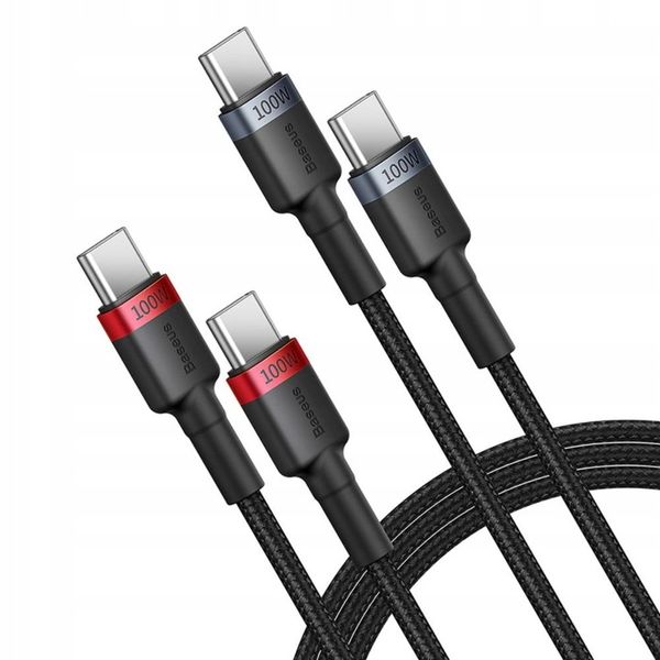 Baseus kabel Cafule Charging Cable USB-C to USB-C 100W 1m 2pcs zdjęcie 9