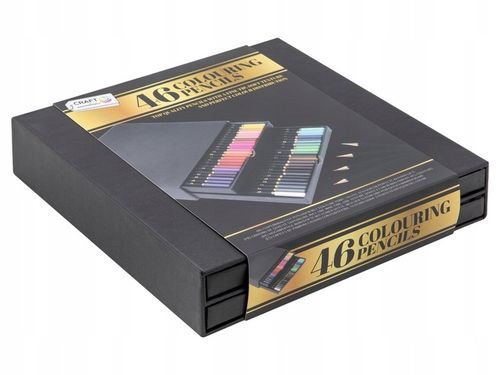 KREDKI OŁÓWKOWE PROFESJONALNE MIĘKKIE ZESTAW DO RYSOWANIA KREDEK 46 KOL na Arena.pl