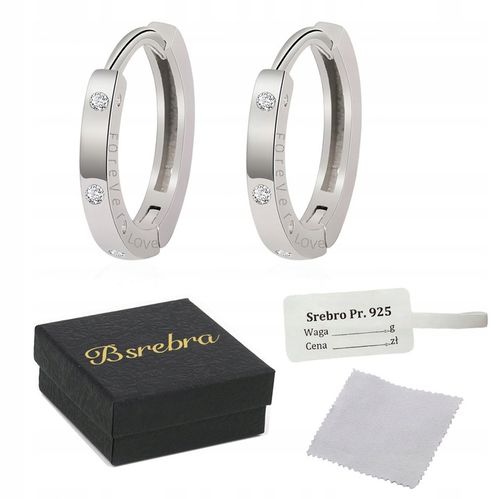 Kolczyki Srebrne PRÓBA 925 KOŁA OBRĘCZE SREBRO KÓŁKA z Cyrkoniami Damskie na Arena.pl