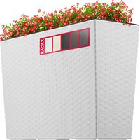 KWIETNIK DONICA + WKŁAD RATTAN BIAŁA 19x56 cm