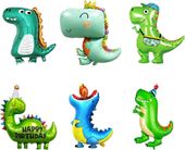 6 dużych balonów foliowych dinozaurów na urodziny