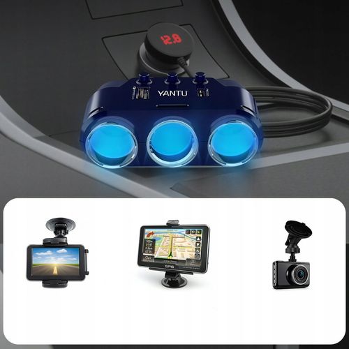 Rozdzielacz Gniazda Zapalniczki Samochodowej Ładowarka 12-24V Port USB-C na Arena.pl