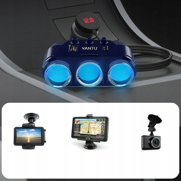 Rozdzielacz Gniazda Zapalniczki Samochodowej Ładowarka 12-24V Port USB-C zdjęcie 6