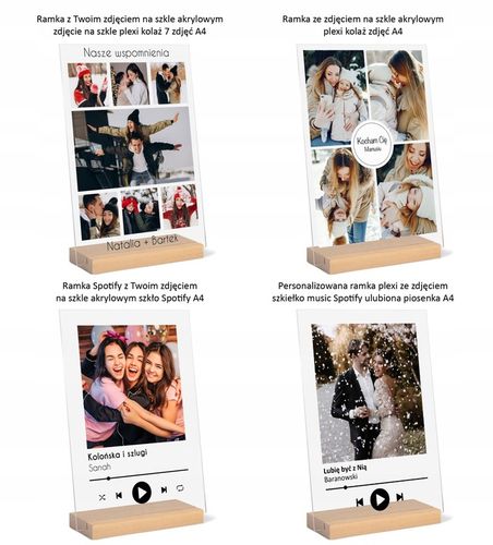 Podziękowanie ślub wesele ramka zdjęcie szkło A4 na Arena.pl