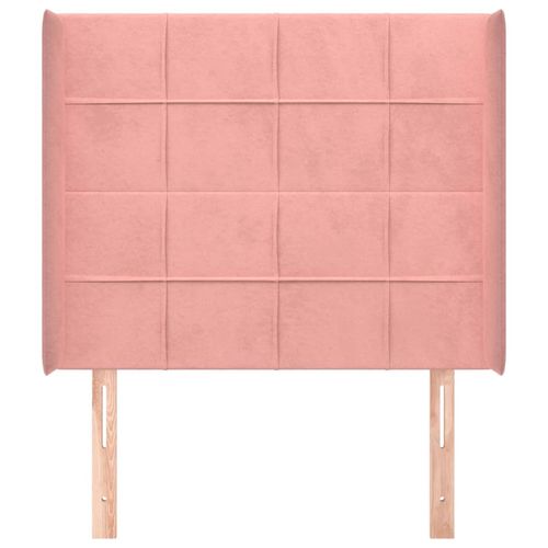 Zagłówek uszak, różowy, 93x16x118/128 cm, aksamit na Arena.pl