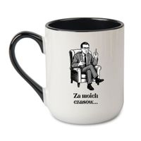 KUBEK „ZA MOICH CZASÓW…” Wzór - Elegant Coffee Czarny 330 ml