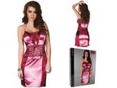 Różowo satynowo koronkowa koszulka bielizna damska S