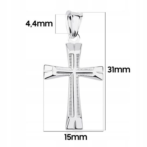 SREBRNY MĘSKI KRZYŻYK PR. 925 RODOWANY KRZYŻ + GRAWER PREZENT NA DZIEŃ OJCA na Arena.pl