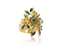 pierścionek zielone kwiatuszki z kolekcji blossom (r8721au/z)