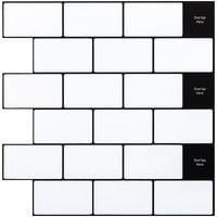 Naklejki Ścienne 3D Płytki Samoprzylepne PCV 30x30 Białe 10 Sztuk Kuchnia