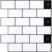 Naklejki Ścienne 3D Płytki Samoprzylepne PCV 30x30 Białe 10 Sztuk Kuchnia