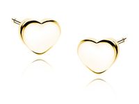 Delikatne pozłacane srebrne gładkie kolczyki celebrytka serce serduszko heart srebro 925 Z1784EG