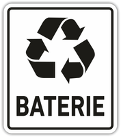 BATERIE - Naklejka na kosz segregacja śmieci odpadów 15 cm