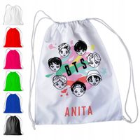 WOREK PLECAK SPORTOWY NA WF DLA DZIECI - BTS + IMIĘ! KPOP KOREA HALLYU ARMY