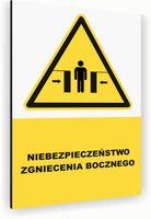 Tabliczka znak informacyjny 30x20 Biała RYZYKO ZGNIECENIA Dibond NADRUK UV