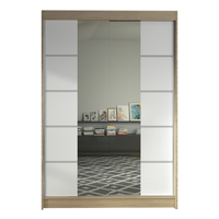 Szafa przesuwna Lino V z lustrem 120cm garderoba - SONOMA/BIAŁY