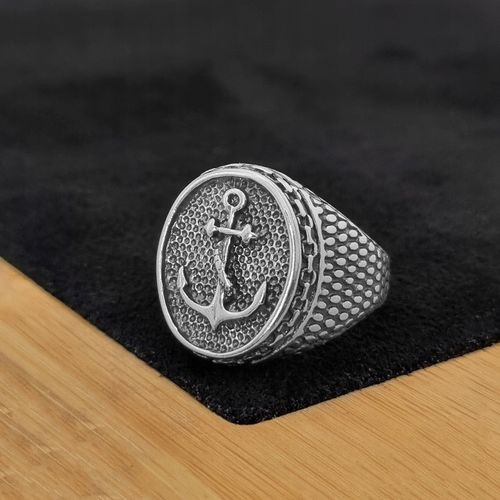 Sygnet Srebrny pr. 925 z Kotwicą Pierścień Żeglarski Marynarski | r. 24 na Arena.pl