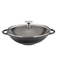 Wok żeliwny ze szklaną pokrywą śred. 30 cm KUCHENPROFI