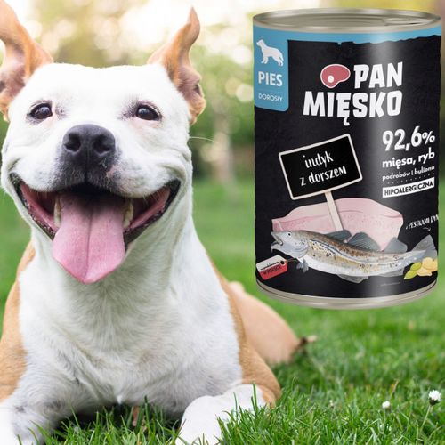 mokra karma dla psa indyk z dorszem pan mięsko hipoalergiczna premium 400g na Arena.pl
