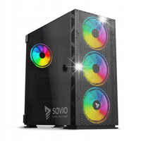 Obudowa do komputera Savio Raptor X1 ARGB Medium Tower Okno Czarna