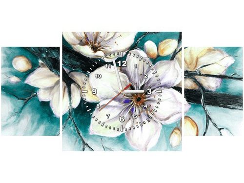 80X40CM ZEGAR ZEGAR OBRAZ CHERRY TREE KWIATY WIŚNI TURKUS OBRAZ na Arena.pl