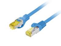 Patchcord Lanberg FTP kat.6A 0,25m LSZH CU fluke passed niebieski