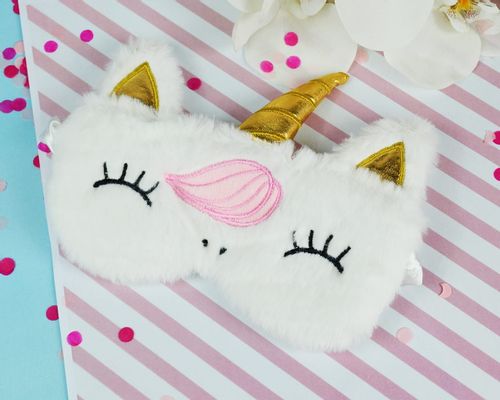 Opaska na oczy do spania jednorożec - white na Arena.pl