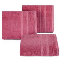 Ręcznik kąpielowy frotte z ozdobną bordiurą MILO 100X150 c. różowy